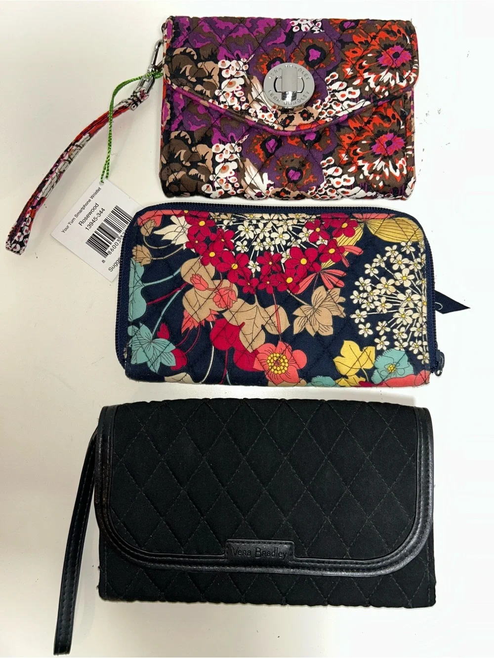 Vera Bradley Your Turn Rosewood Smartphone Wristlet 2 Used Wallet Wristlet 3 Set
